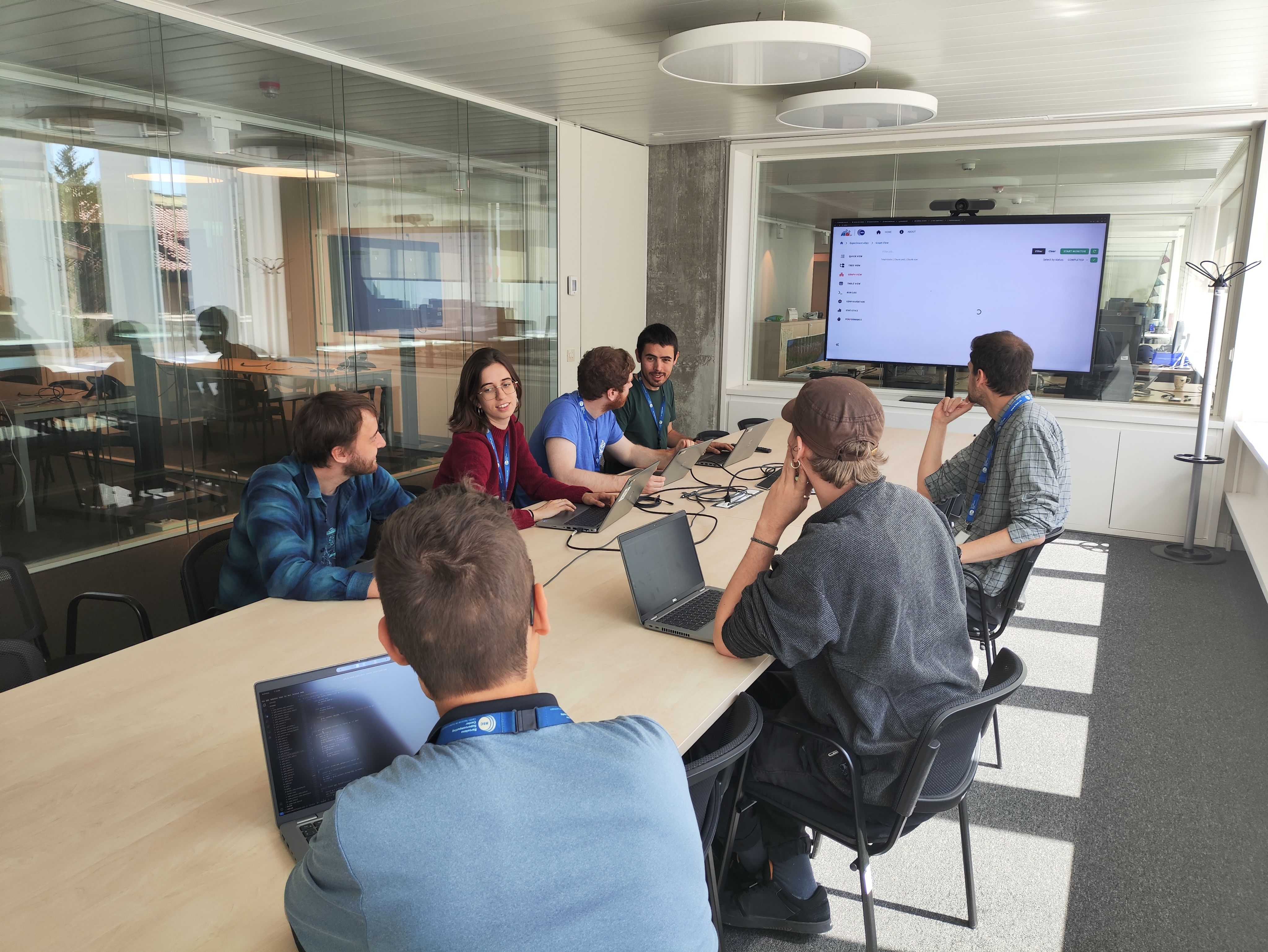 BSC team launching one of the Climate DT simulations and monitoring its progress with the Autosubmit workflow managers. Credit: BSC