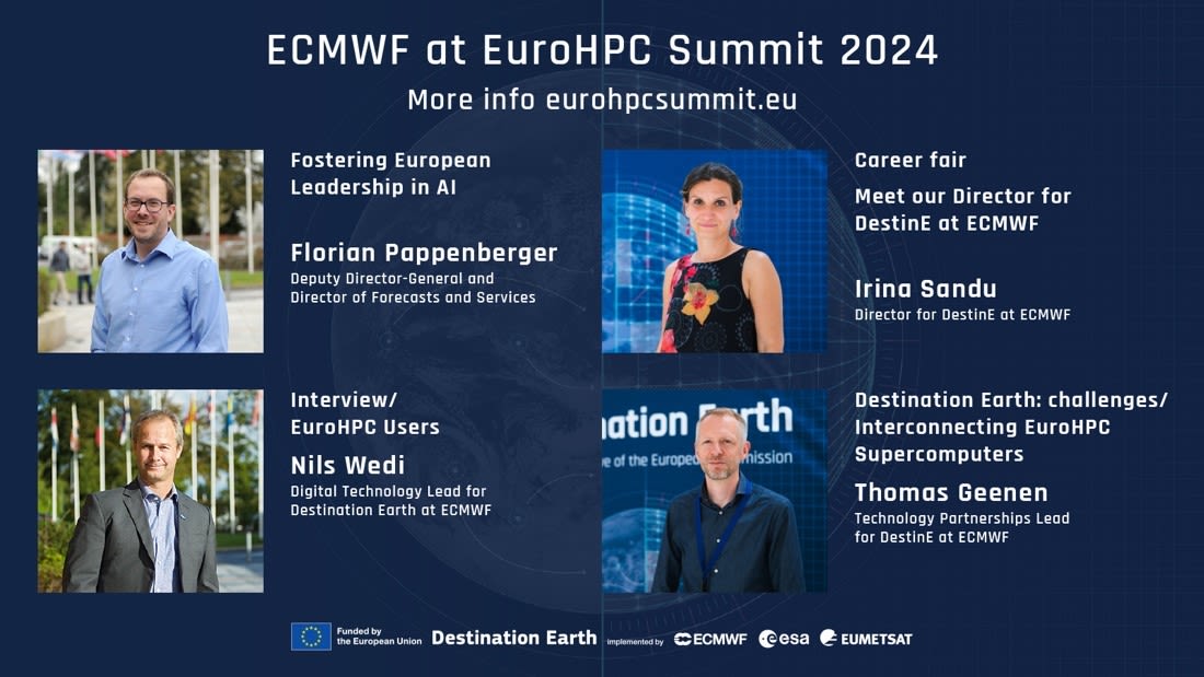 ECMWF takes DestinE digital twins to the EuroHPC Summit 2024